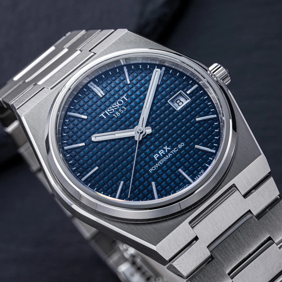 Tissot PRX-Style Stainless Steel Watch – Blue Dial